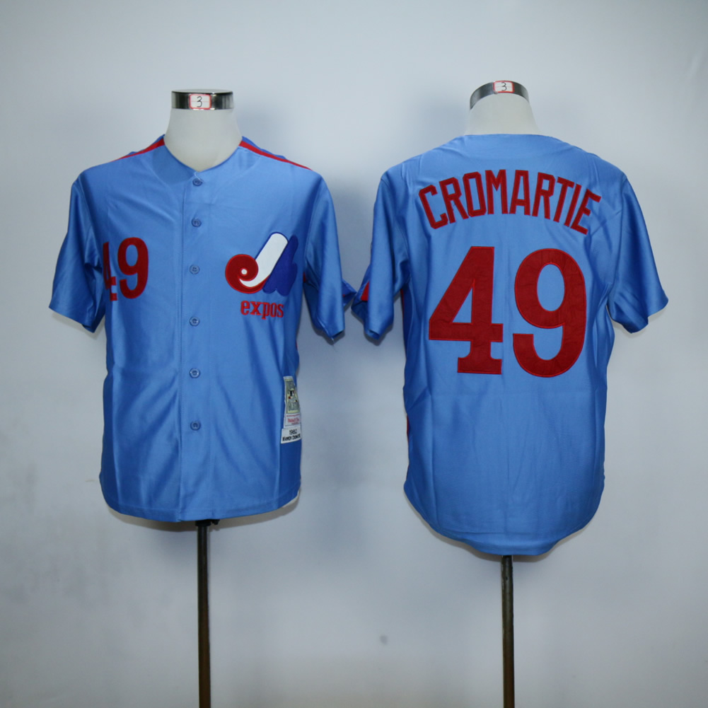 Men Montreal Expos #49 Cromartie Blue MLB Jerseys